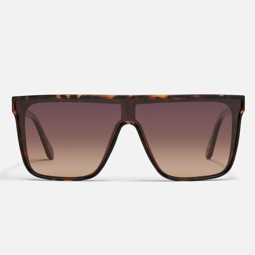 NEW! Quay large Oversized Nightfall polarized Tortoiseshell Shield Sunglasses